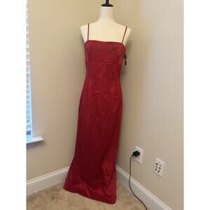 Kiki USA Vintage 90s Gown Red Prom Dress Beaded Size Large